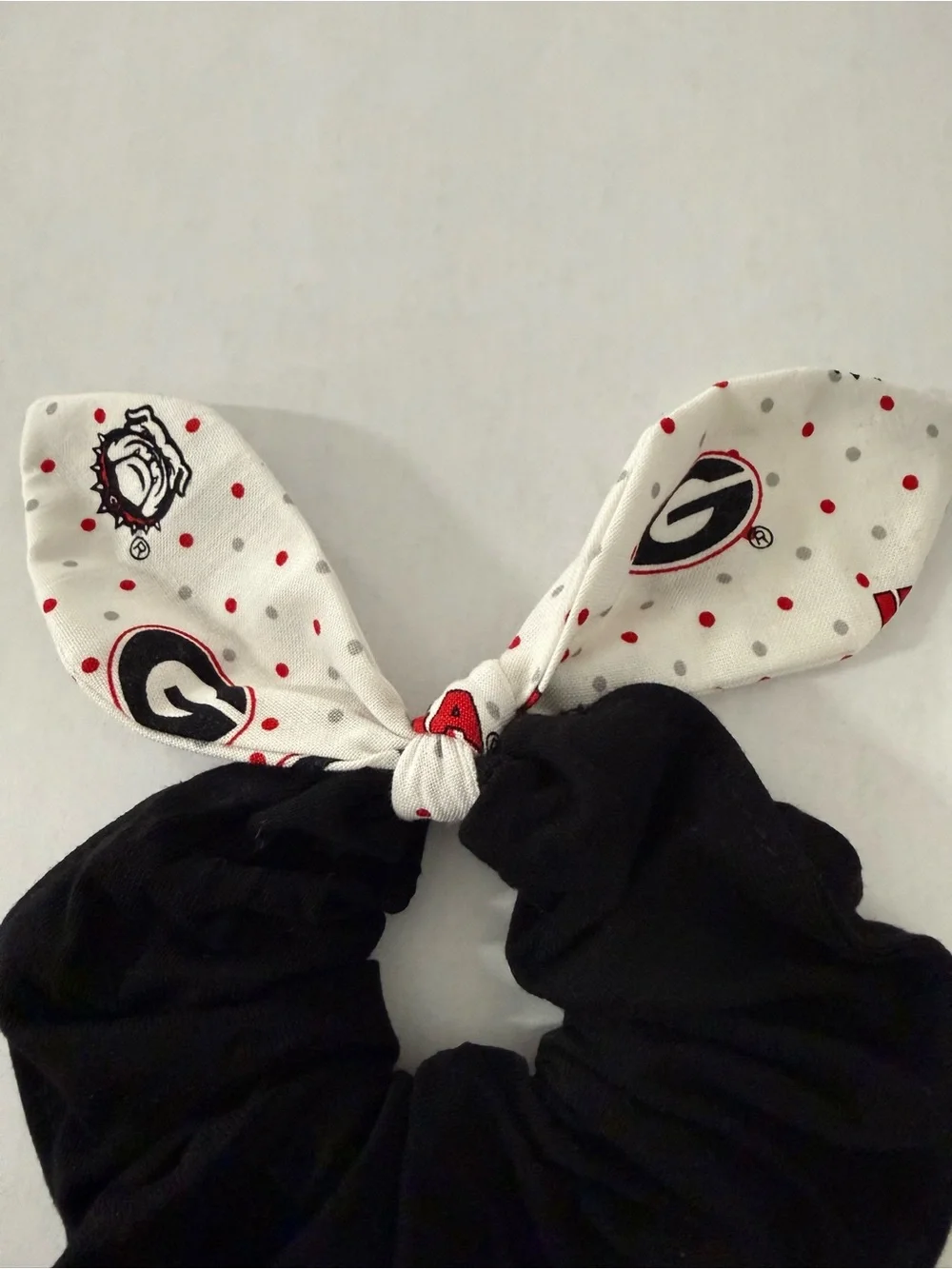 Georgia Black and White Bow Scrunchie